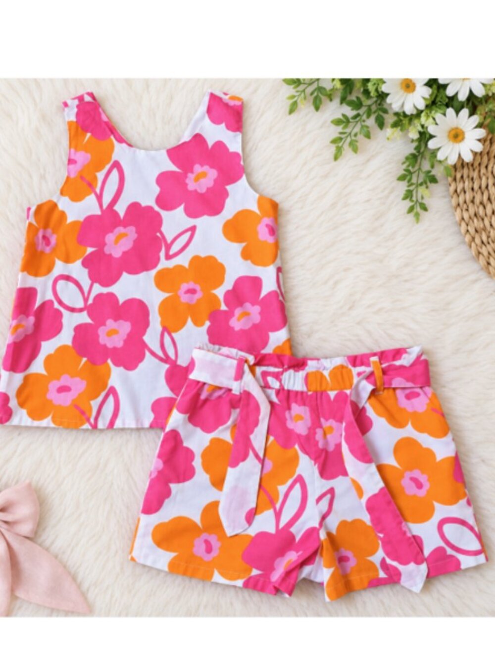 Sigrid Olsen Kids Floral 2-Piece Top & Shorts Set - Size 7-8 Yrs
